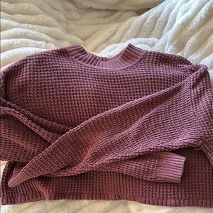 Women's Waffle Knit Sweater - Purple